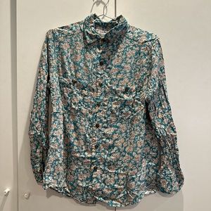 American Apparel Long-Sleeve Shirt, Sage Print